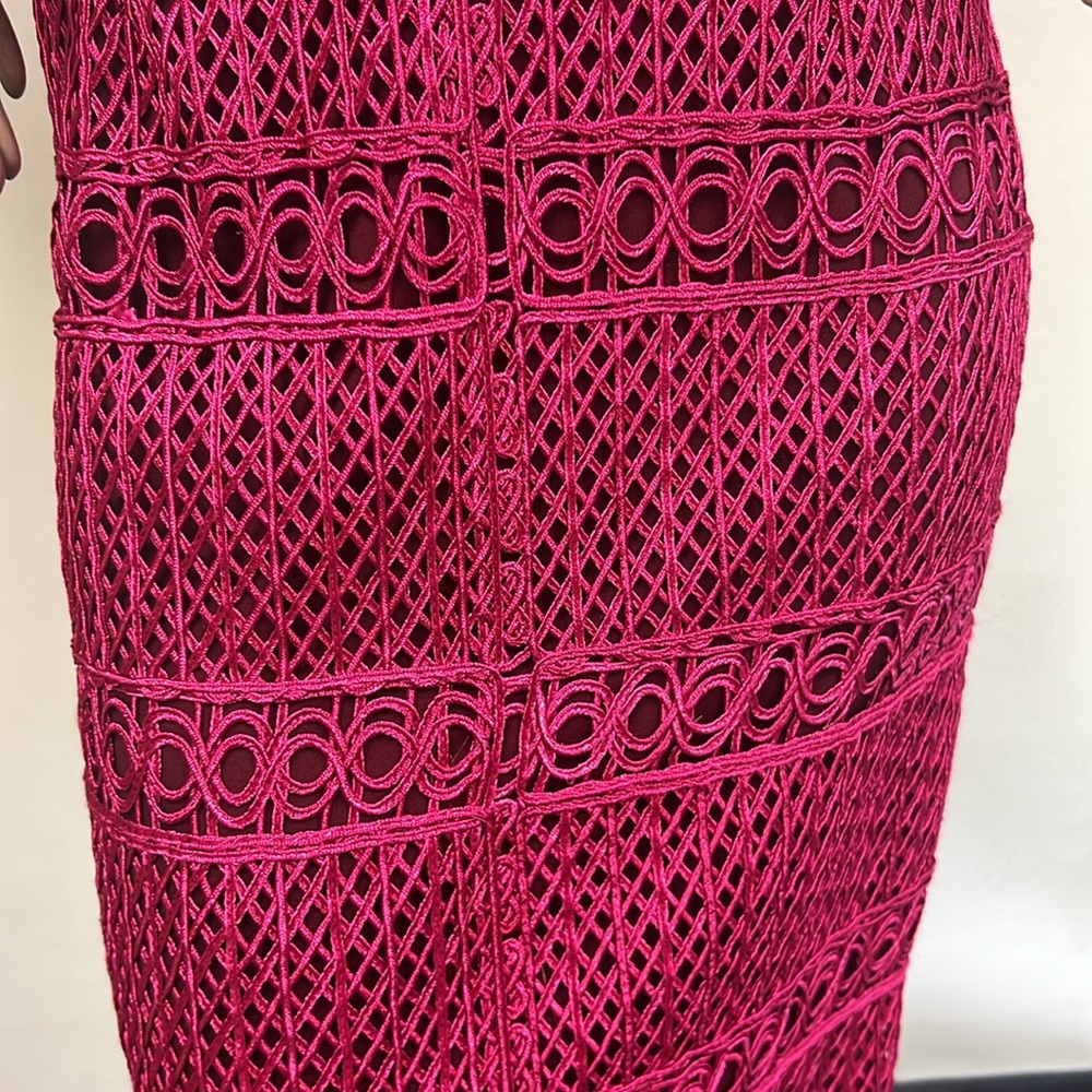 JS collections basketweave with Chevron stripes cap sleeves cocktail dress - Picture 6 of 12